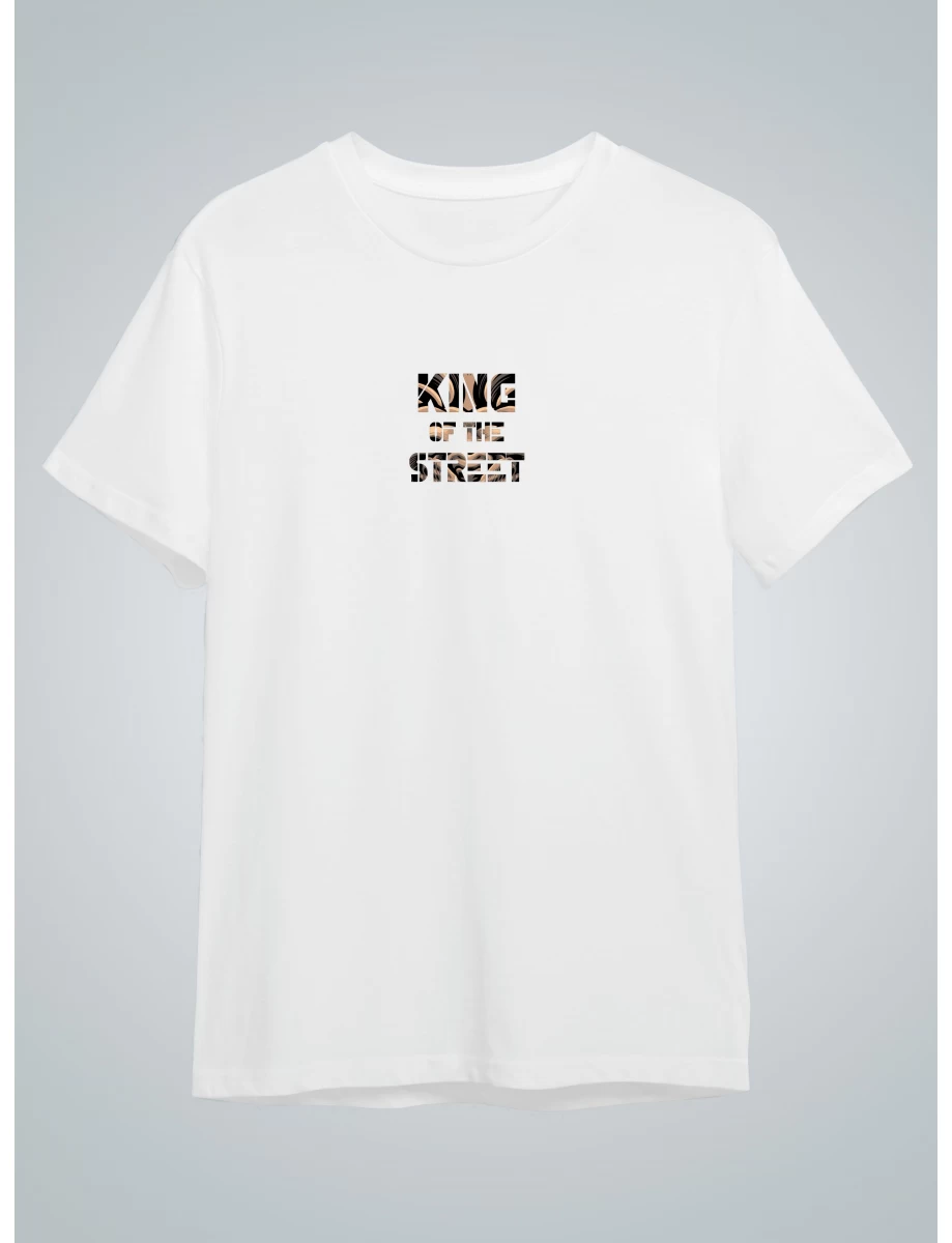 Tricou alb dama cu imprimeu KING OF THE STREET
