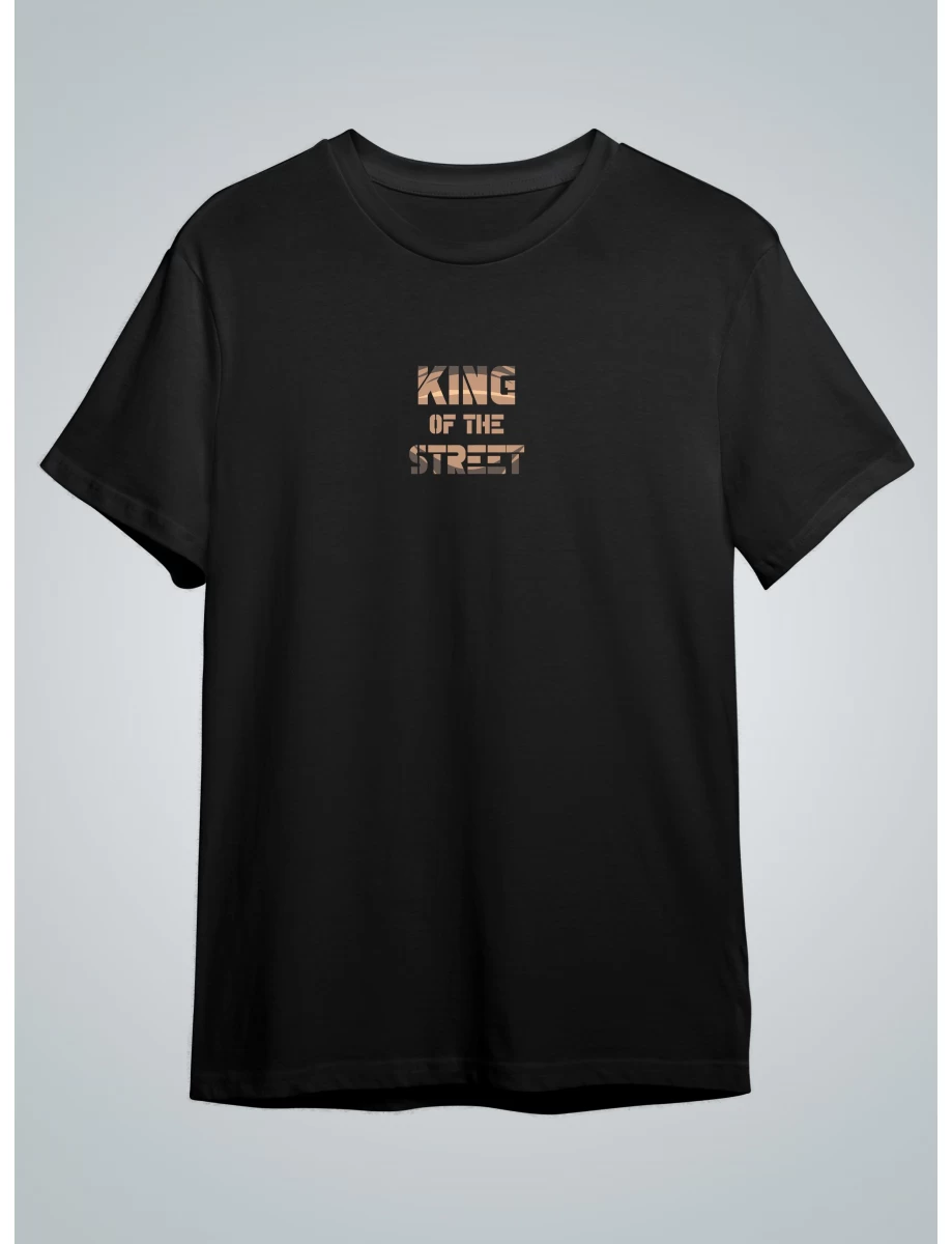 Tricou negru dama cu imprimeu KING OF THE STREET