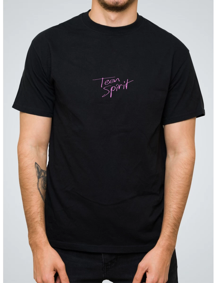 Tricou negru barbati cu imprimeu TEEN SPIRIT