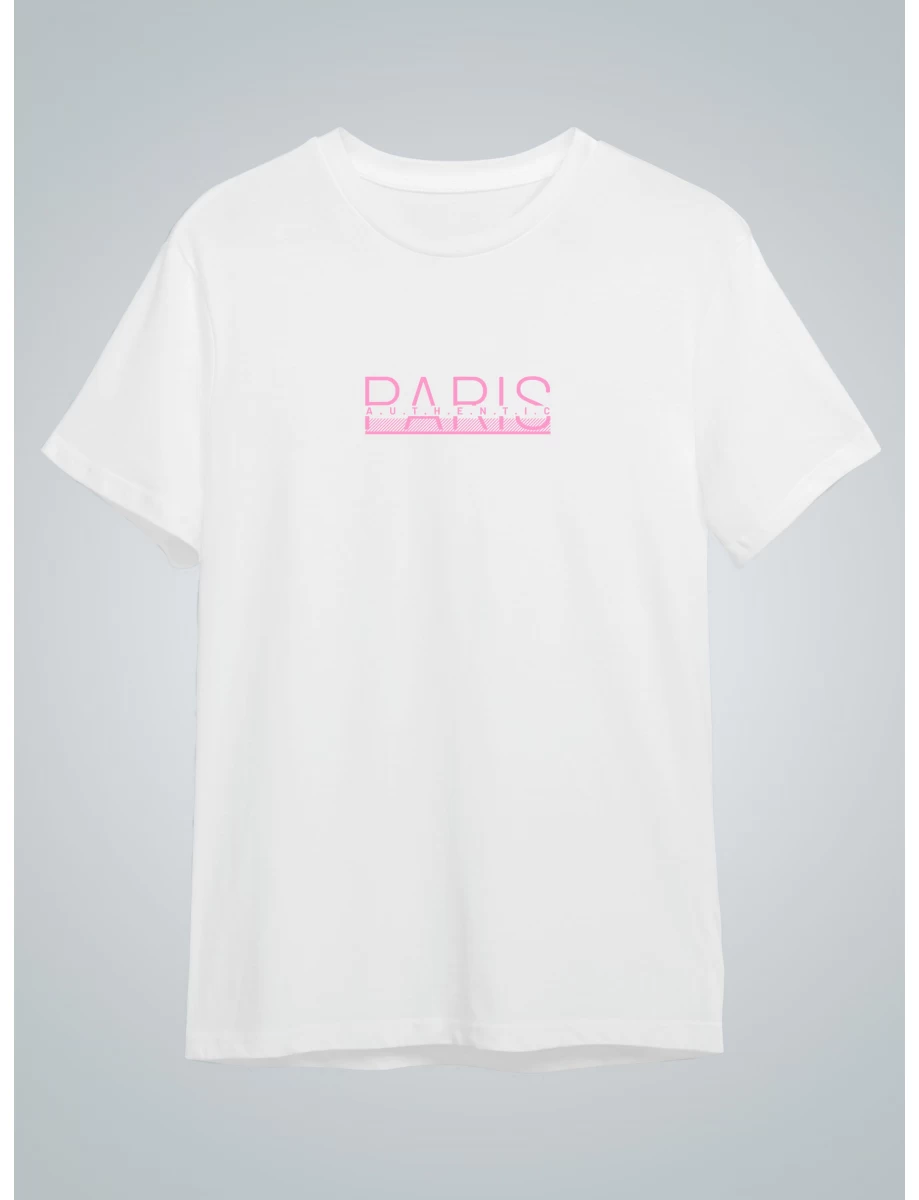 Tricou alb barbati cu imprimeu PARIS PREMIUM FASHION
