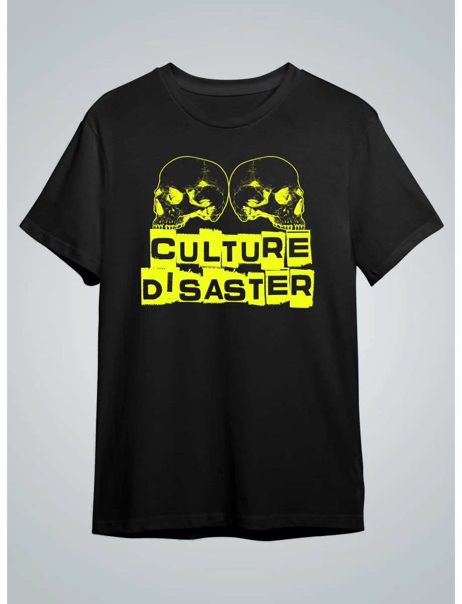 Tricou negru dama cu imprimeu CULTURE DISASTER