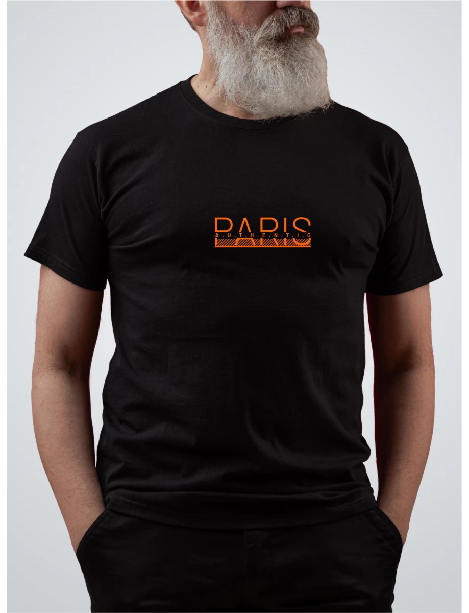 Tricou negru barbati cu imprimeu PARIS ICONIC WEAR