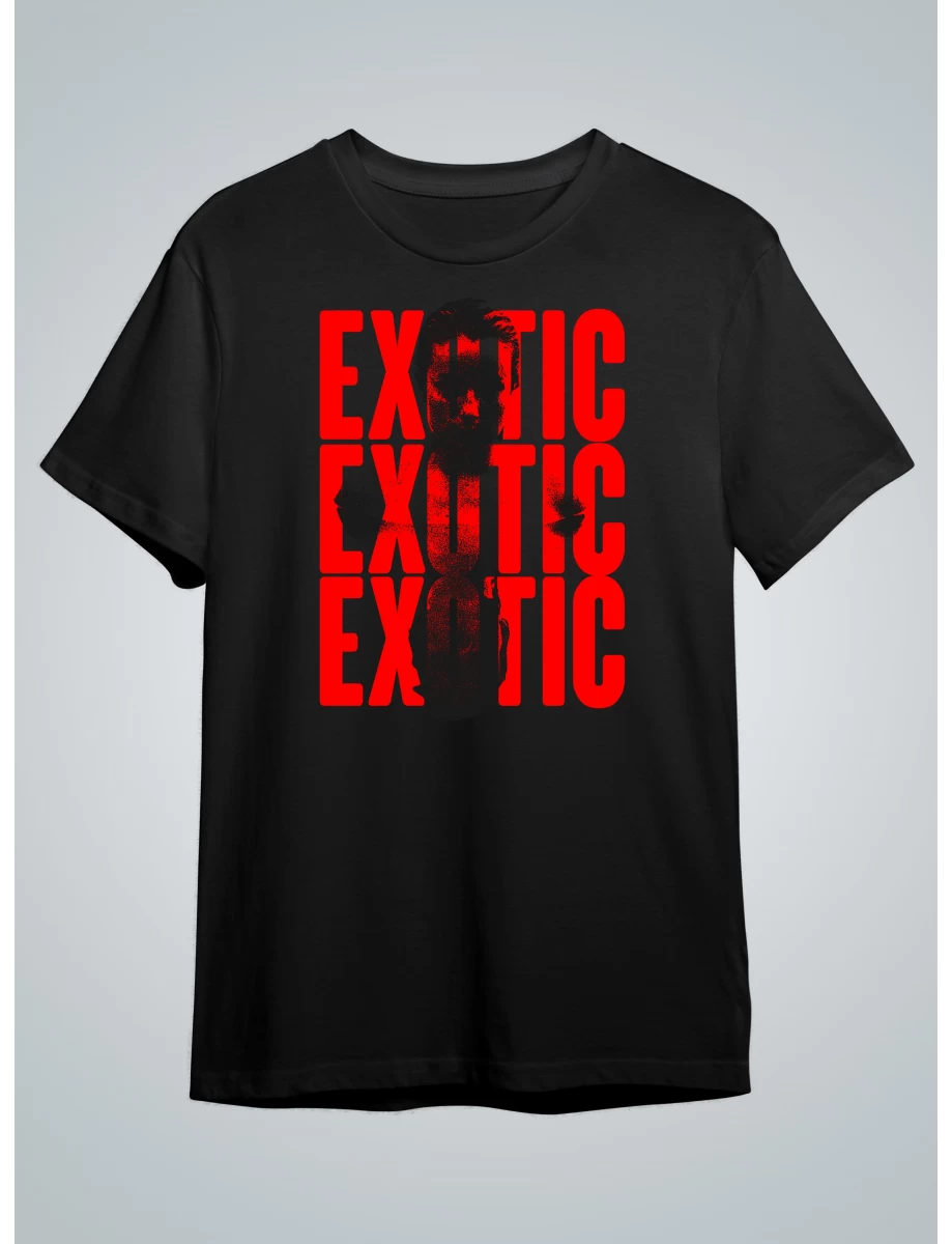Tricou negru barbati cu imprimeu EXOTIC